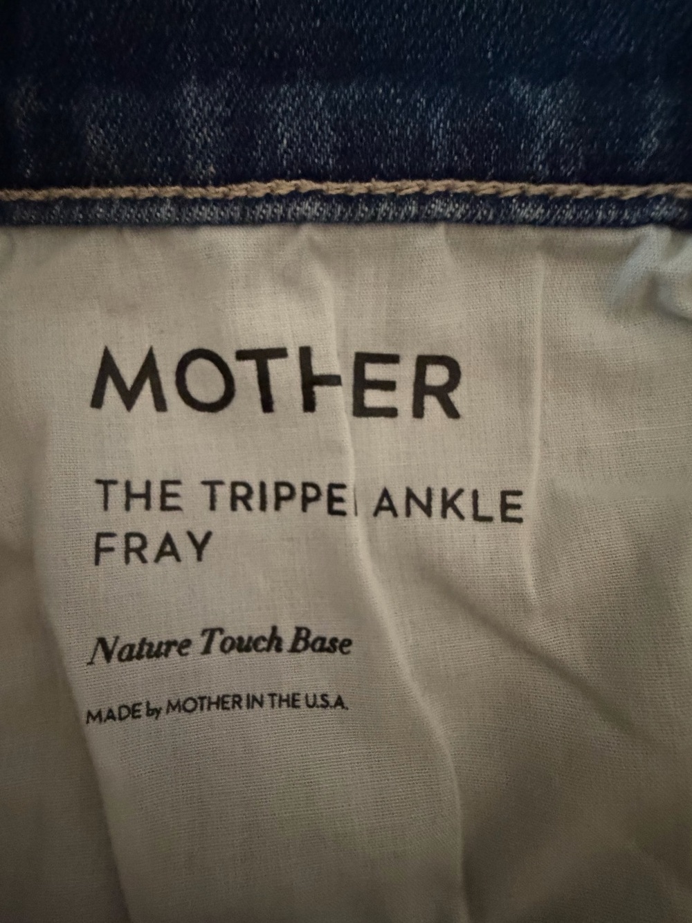 MOTHER The Tripper Ankle Fray Jeans - Dark Blue Denim